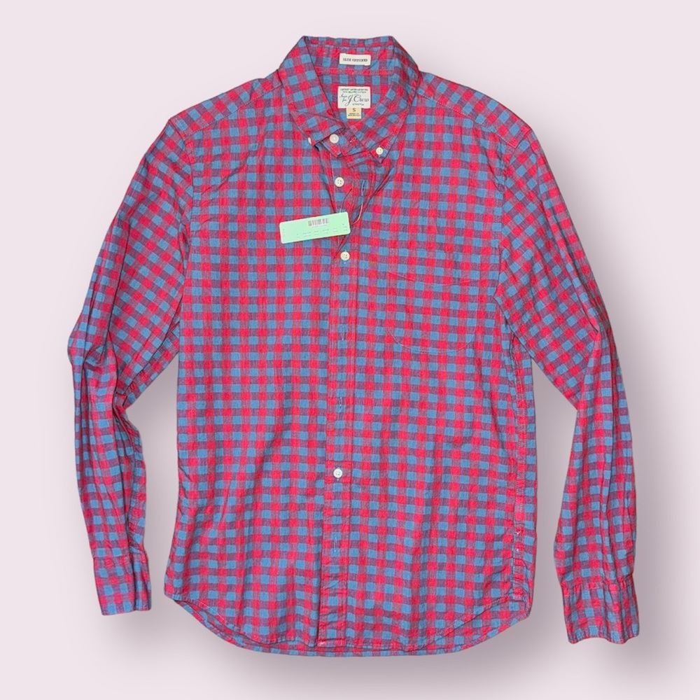 J. Crew Men’s Gingham Button Down Shirt NWT